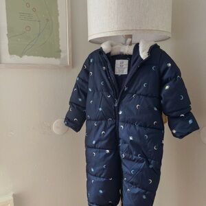 Navy Blue Baby Gap Snowsuit with Moon Pattern